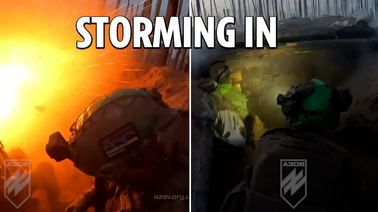 Dramatic moment Ukrainian fighters open fire in Russian trenches captured in heart-stopping footage