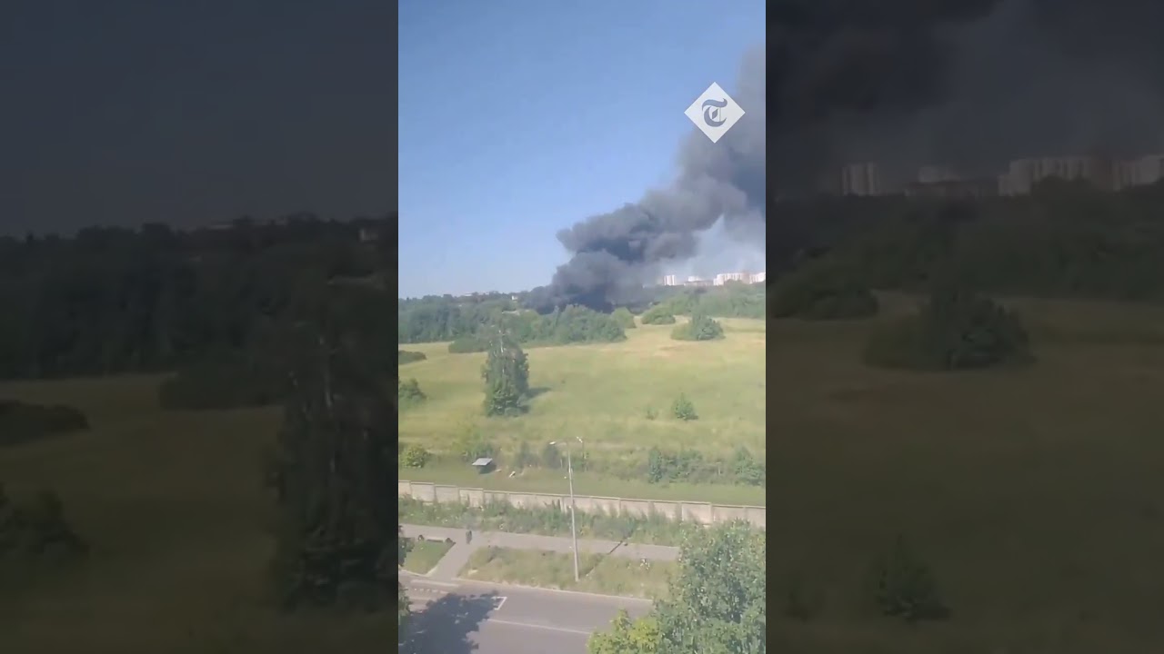 Huge fire reported ‘at Russian military base’ in Kursk