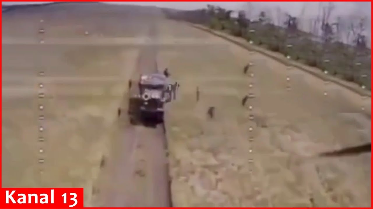 "Run, run" - An operation to destroy desperate Russian soldiers and equipment ambushed by a drone