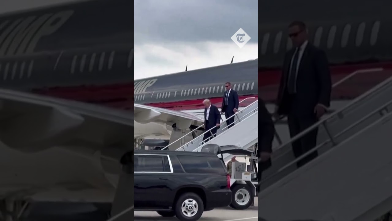 Trump fist pumps as he arrives in Milwaukee after assassination attempt