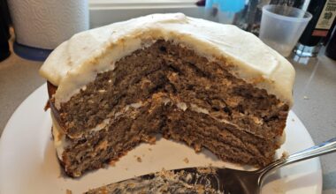 Not the best photo, but it's cake, so who cares? Earl grey cake with orange-cream cheese icing. Husband made it for his birthday