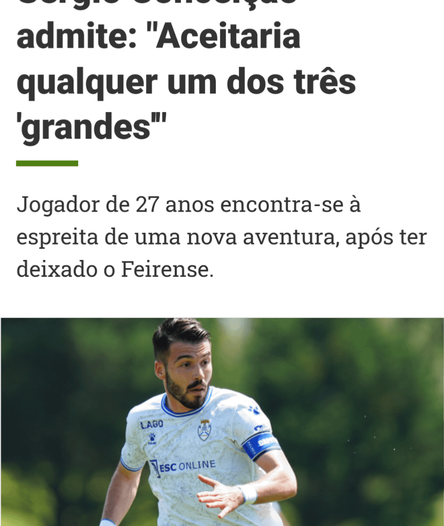 Sérgio Conceição admite: "Aceitaria qualquer um dos três 'grandes'"