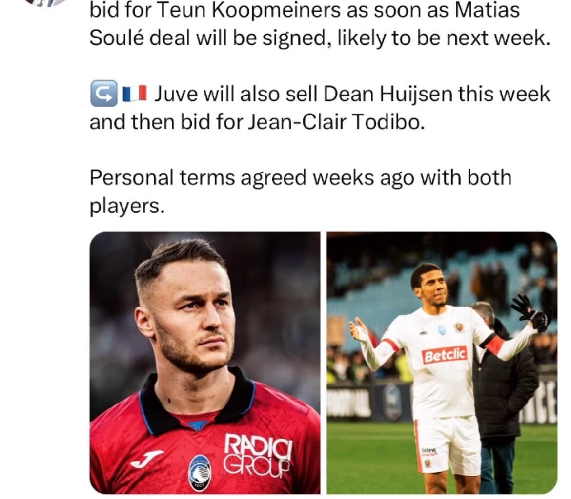 FabrizioRomano • Juventus will submit their first official bid for Teun Koopmeiners as soon as Matias Soulé deal will be signed, likely to be next week