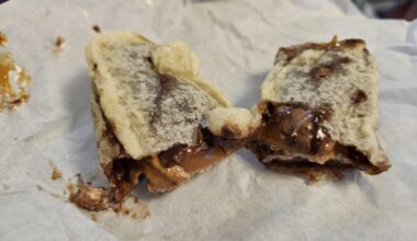 The infamous deep-fried Mars bar. One of my kids said it tasted like diabetes. Thank you, Scotland!