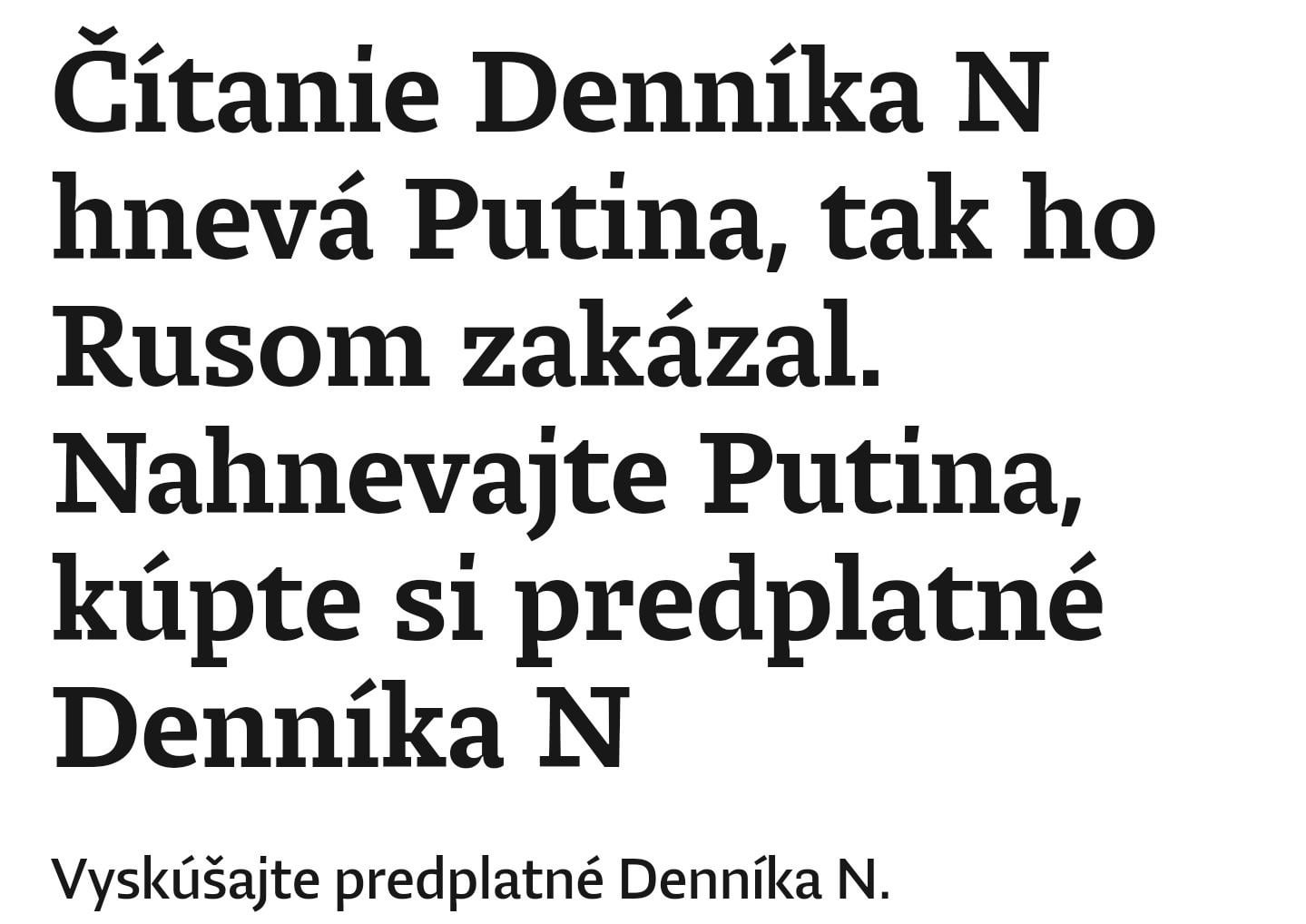 Predplatne dennika N - trochu mimo misu, nie?