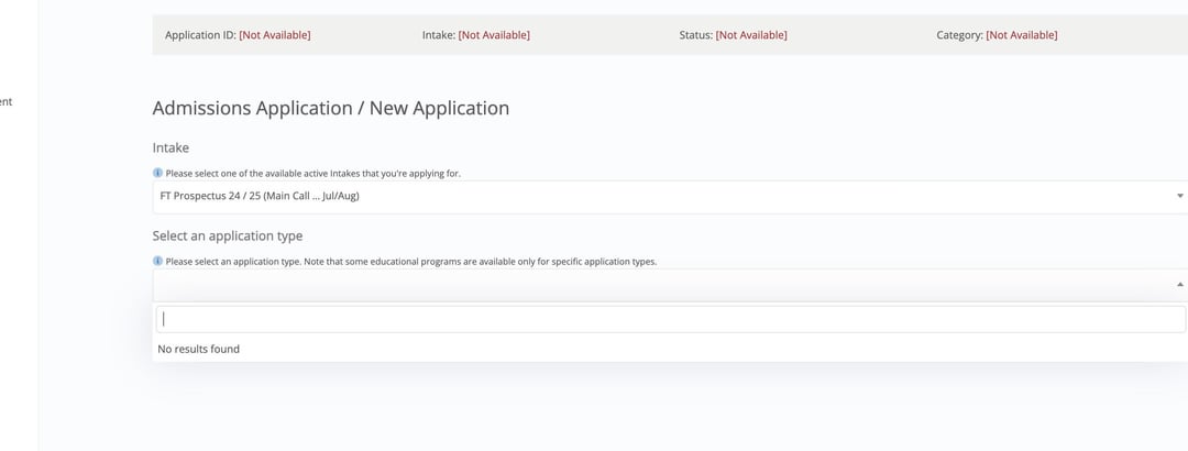 Error in applying for FT course on Classter (MCAST)