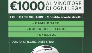 Fantacalcio a listone, modalità scontri diretti. Ricco montepremi