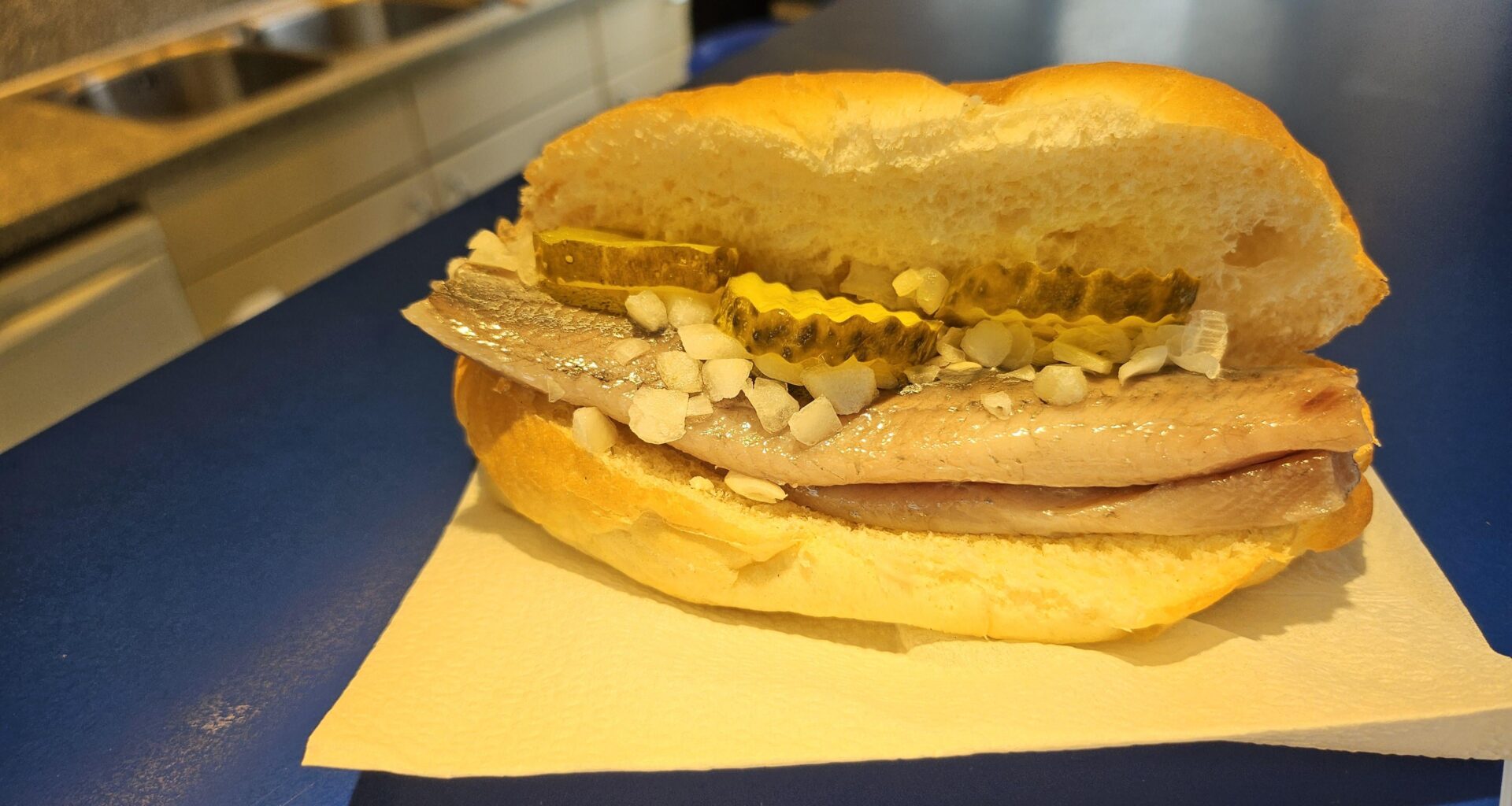 Broodje Haring With Pickle and Onion