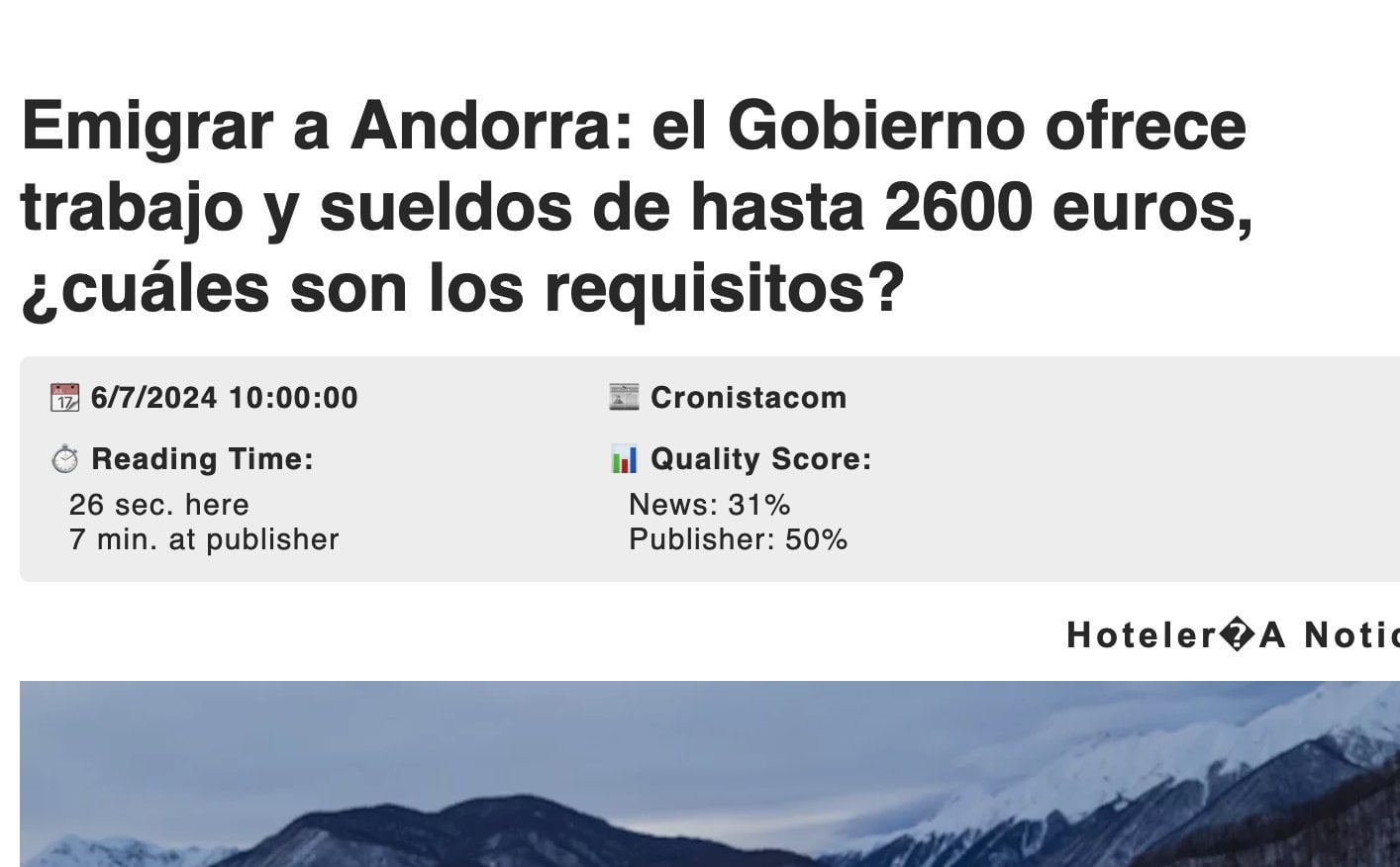 Mitjans argentins publiquen que el Govern d'Andorra contracta immigrants a 2.600 euros al mes