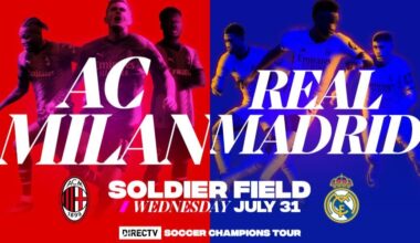 Free roundtrip shuttle buses in Chicago for the Real Madrid vs AC Milan match at Solider Field, July 31 2024.