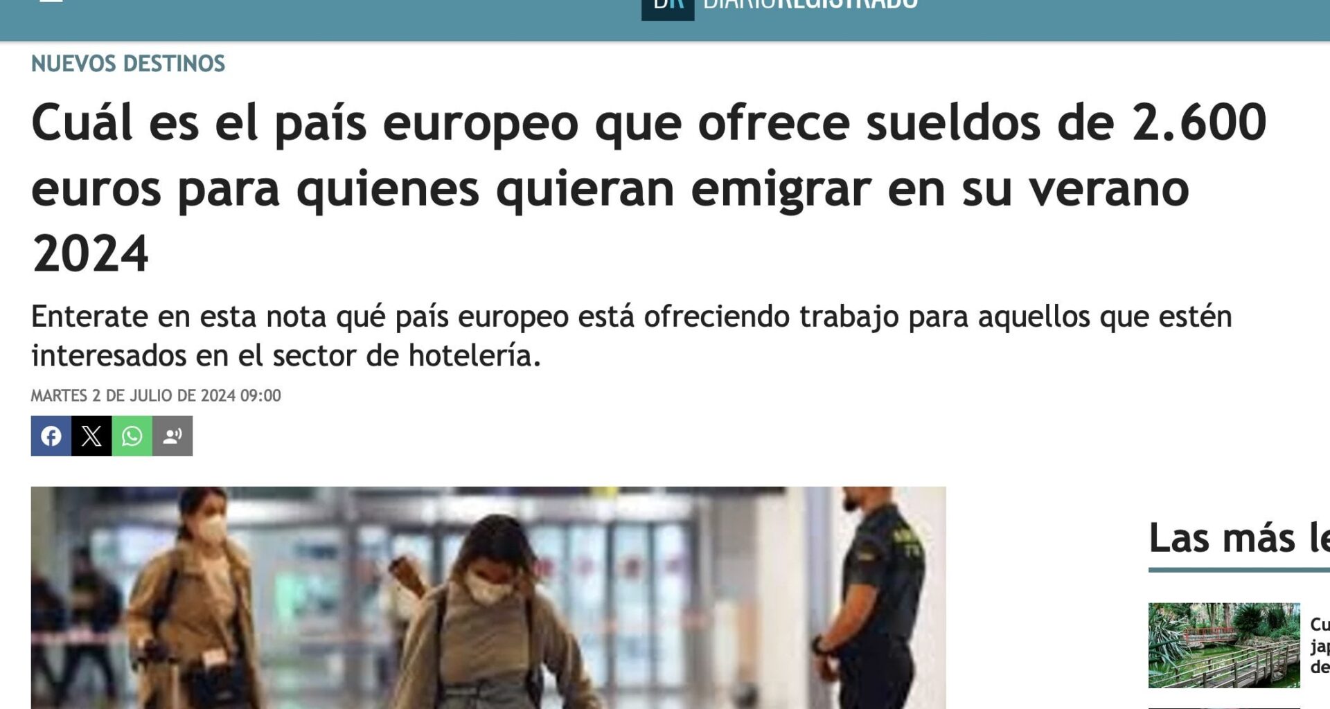 Mitjans argentins anuncien que Andorra ofereix treball a l'estiu amb sous de 2.600 euros al mes en hoteleria