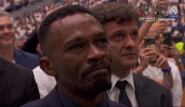 Endrick's father crying out of pride after the whole Bernabéu chanted his son's name
