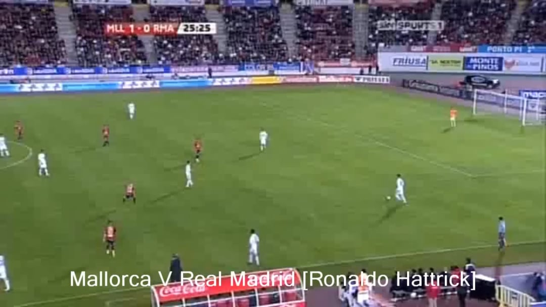 classic match. Mayorca - Real Madrid 2009 2010. Ronaldo first hat trick with Real Madrid