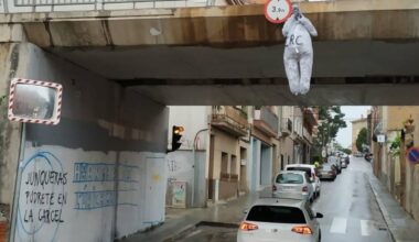 El muñeco de Junqueras colgado en un puente de Sant Vicenç dels Horts en 2017 también se ideó desde ERC