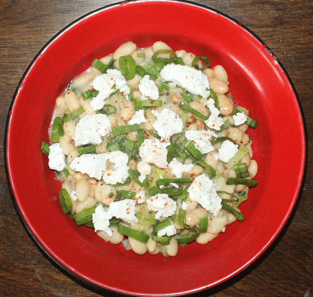 Beans and goat cheese