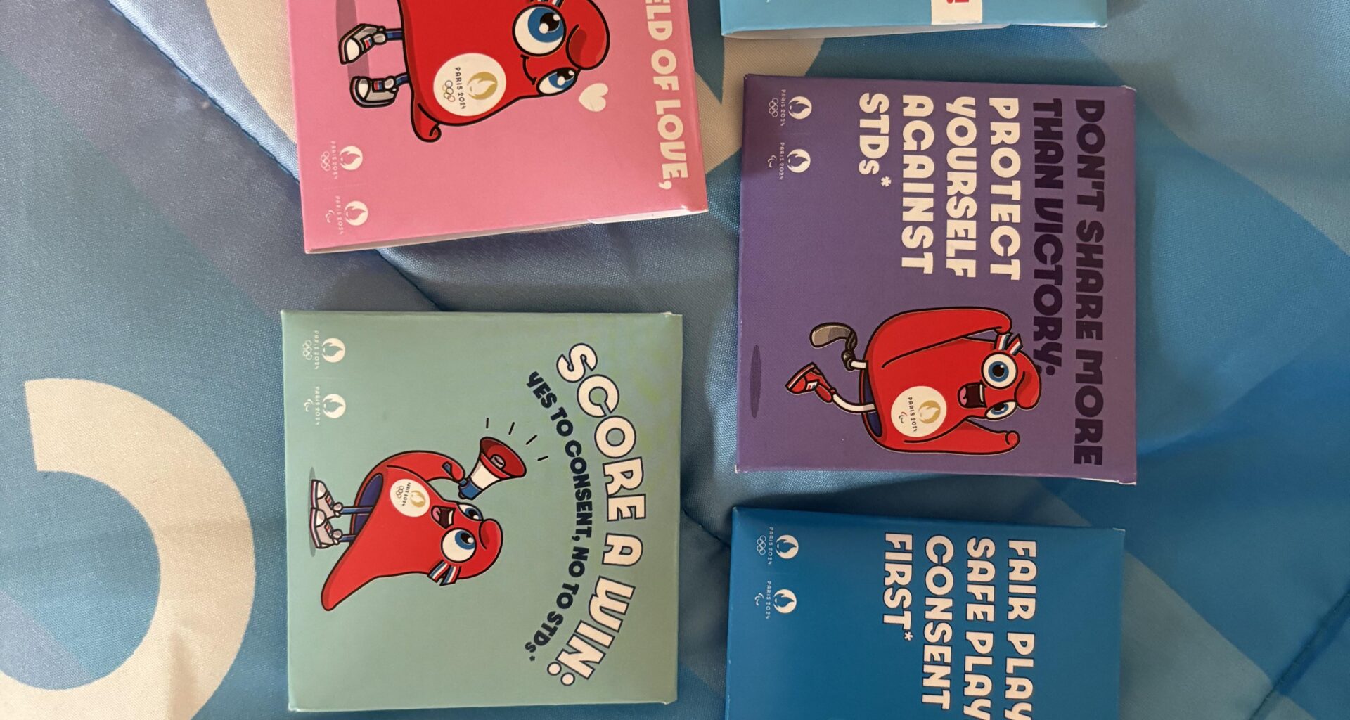 Condoms distributed to athletes in the village.