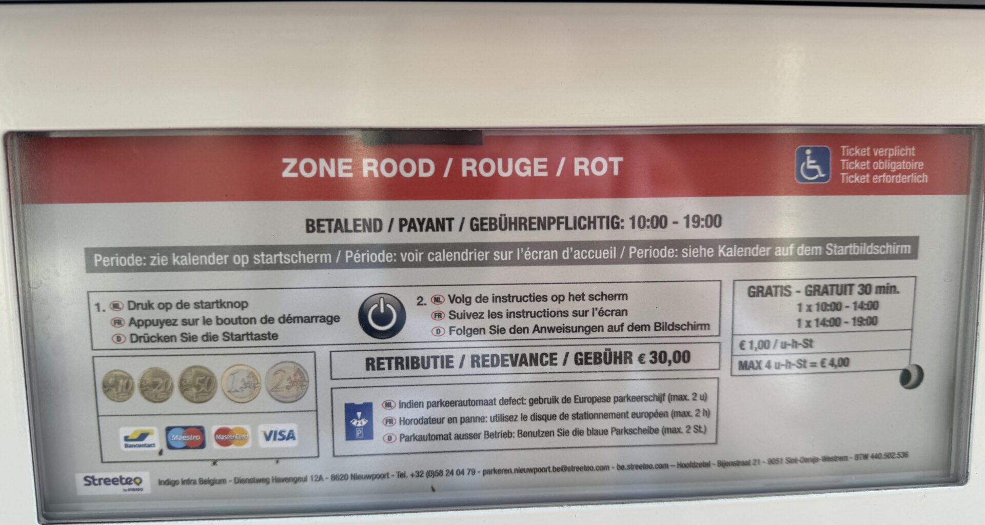 Nieuwpoort parking question