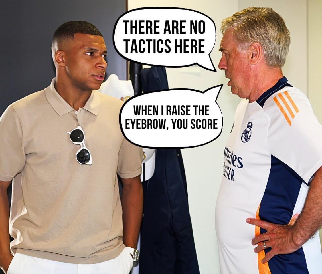 Don Carlo Ancelotti to Kylian Mbappé... probably.