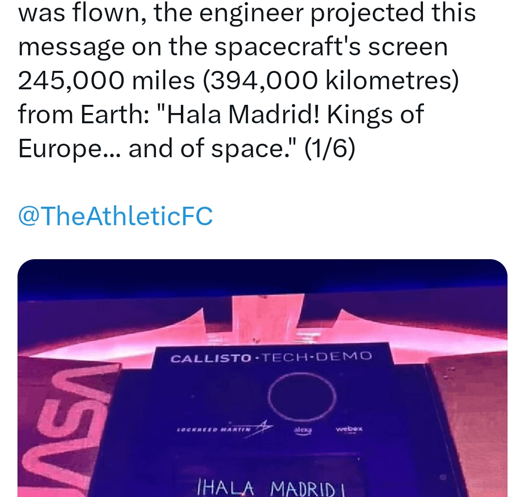 Now the aliens even know the greatest football club in the galaxy is Real Madrid