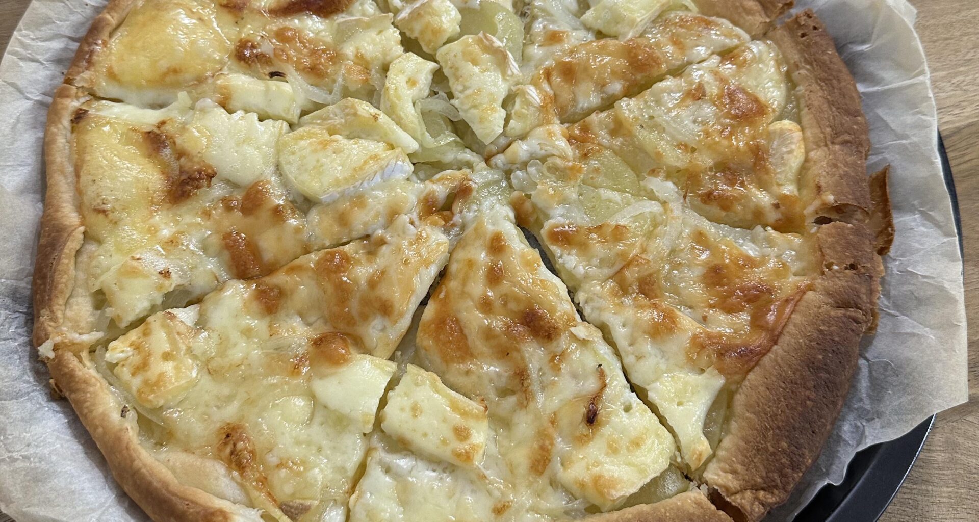 Tarte 4 fromages, patates, onions