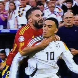Carvajal, with his face distorted with anguish, checking the pulse of Musiala as he fears for his life. Respect.