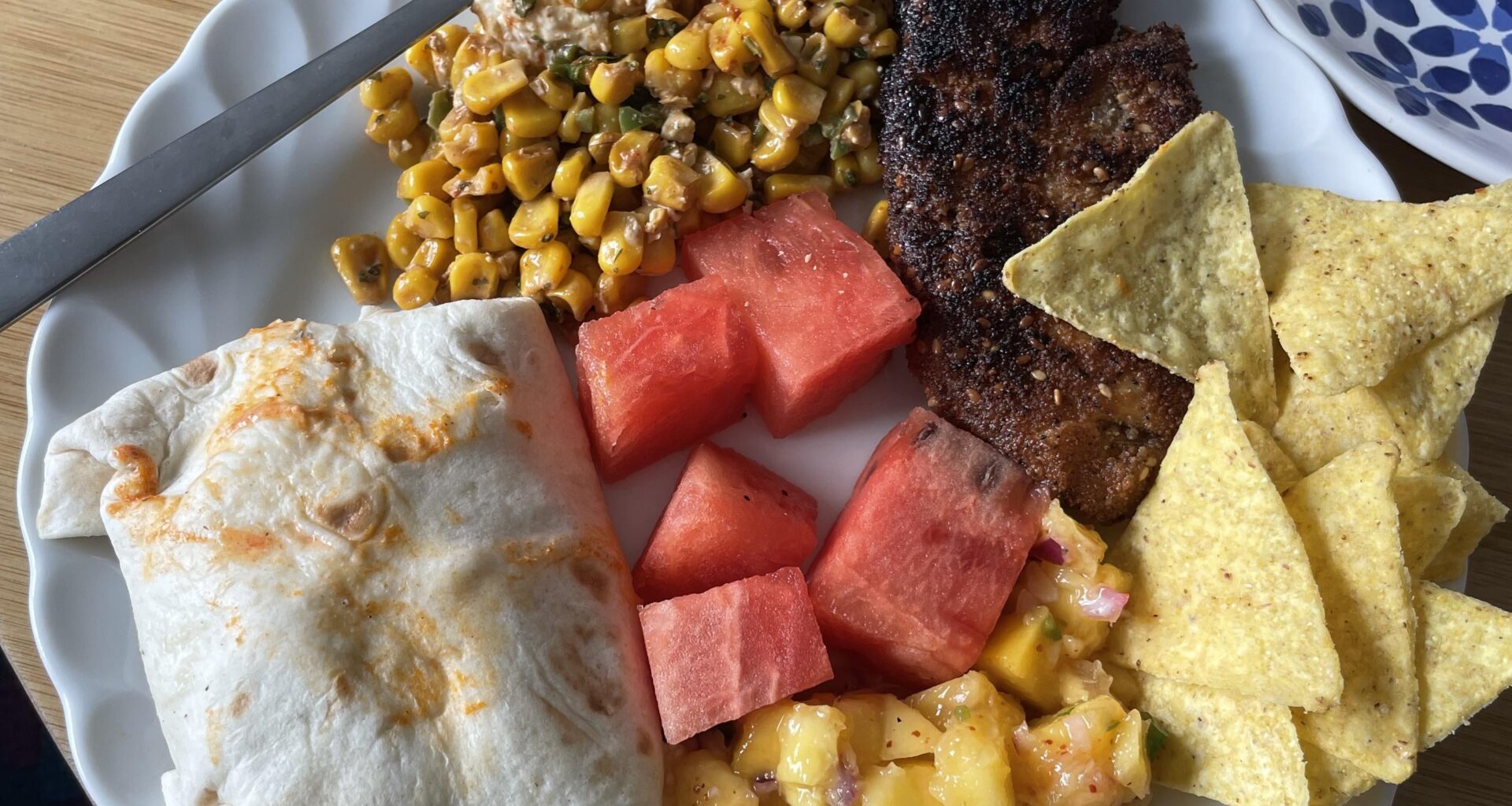 Buffalo Chicken wrap and sides
