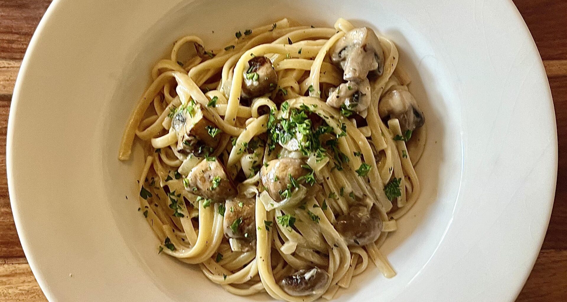 Pasta with mushroom cream sauce