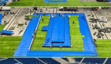 Bernabeu getting ready for the presentation of Mbappe
