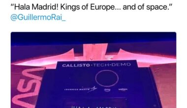 NASA engineer García-Galán projected this message on the spacecraft’s screen 245,000 miles (394,000 kilometers) from Earth during the first Artemis mission: 

“Hala Madrid! Kings of Europe... and of space.”