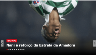 O Nani nem acreditou bem, teve de ler o titulo com atenção