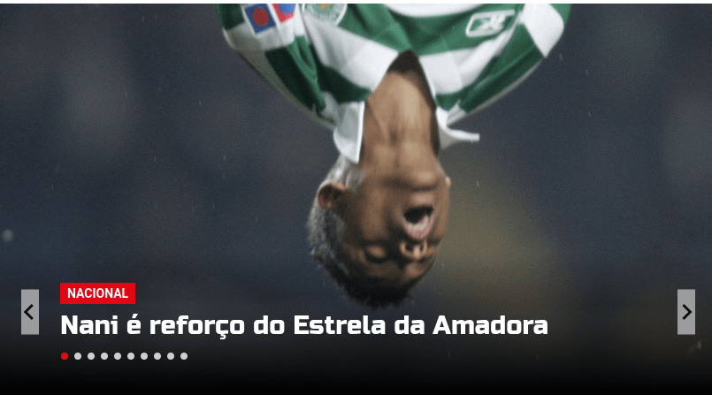 O Nani nem acreditou bem, teve de ler o titulo com atenção