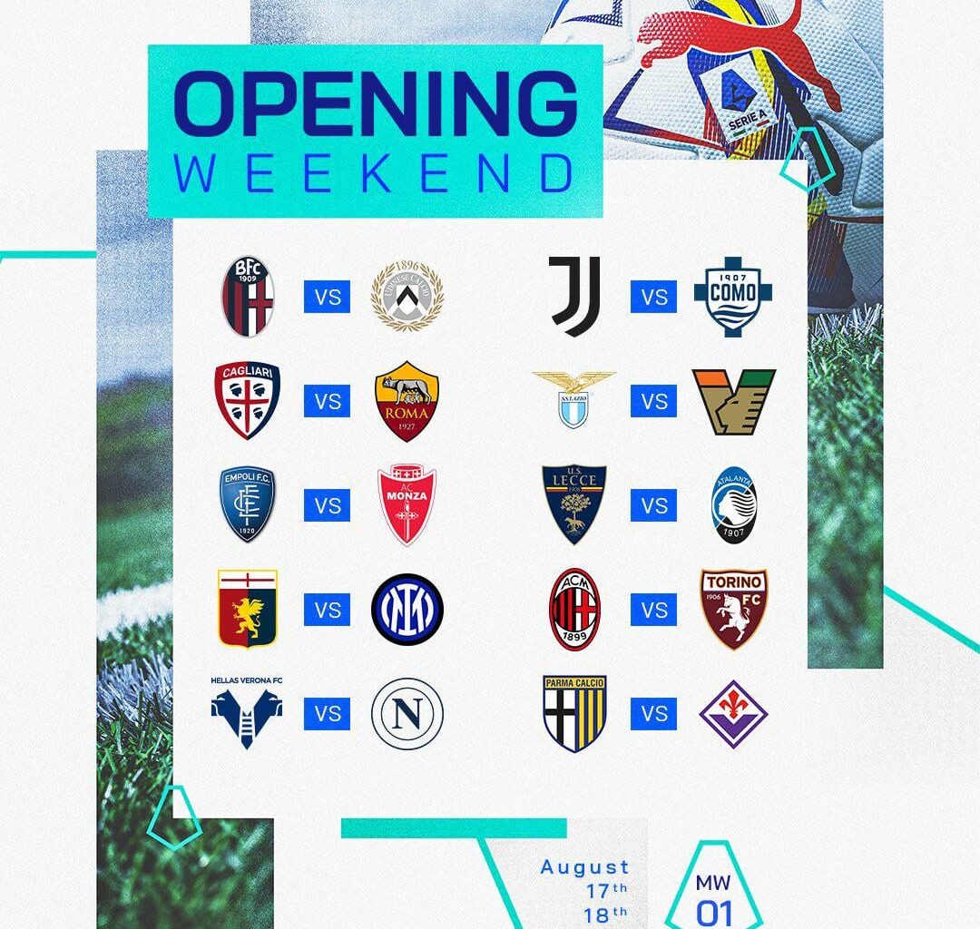 Thiago Motta’s Juventus start their 24/25 Serie A campaign at home against Cesc Fabregas’s Como!