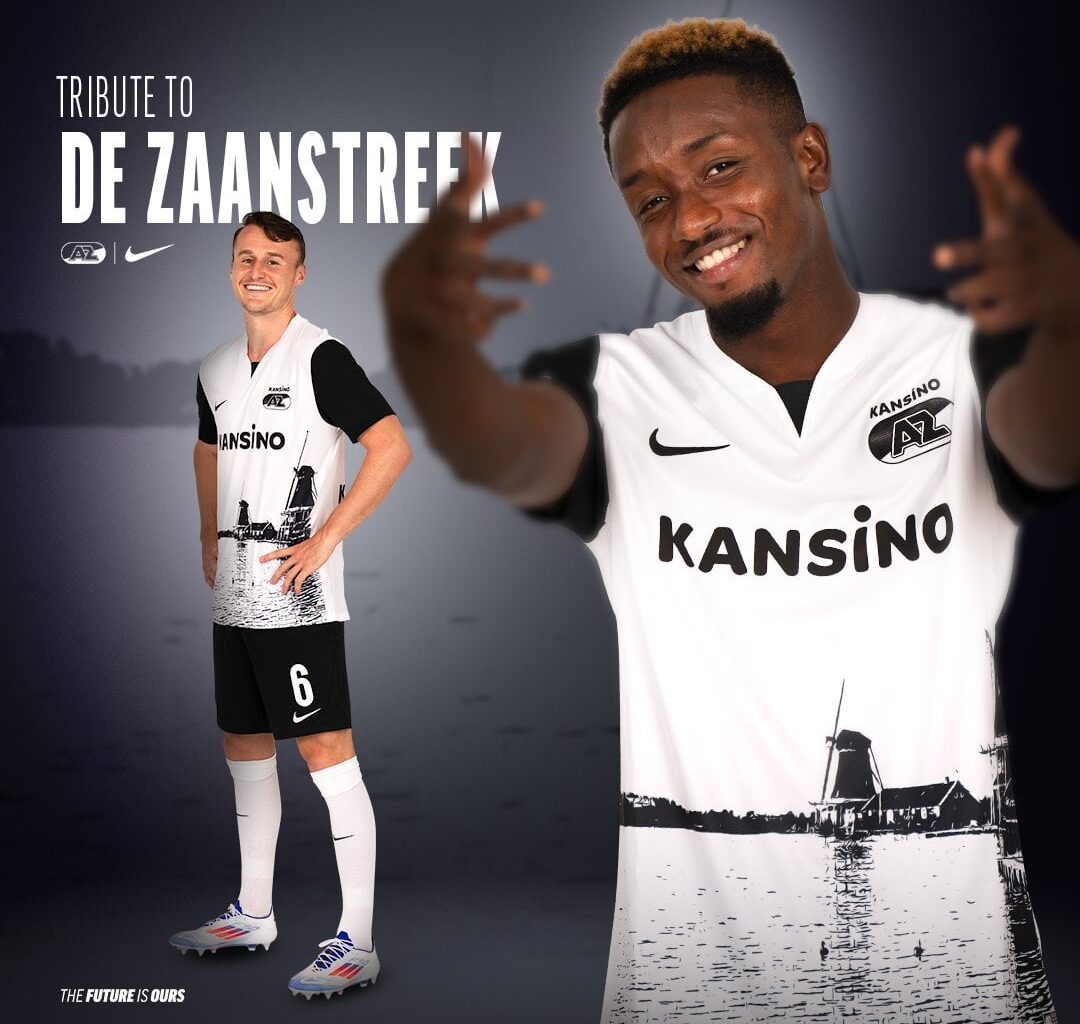 AZ's new away shirt for the 2024/25 season featuring tribute to De Zaanstreek.