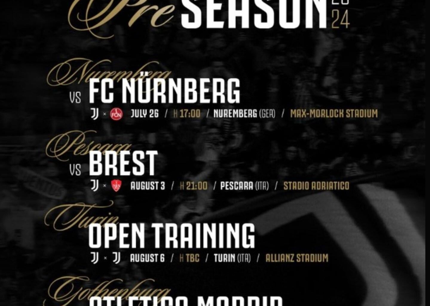 Juventus pre-season matches