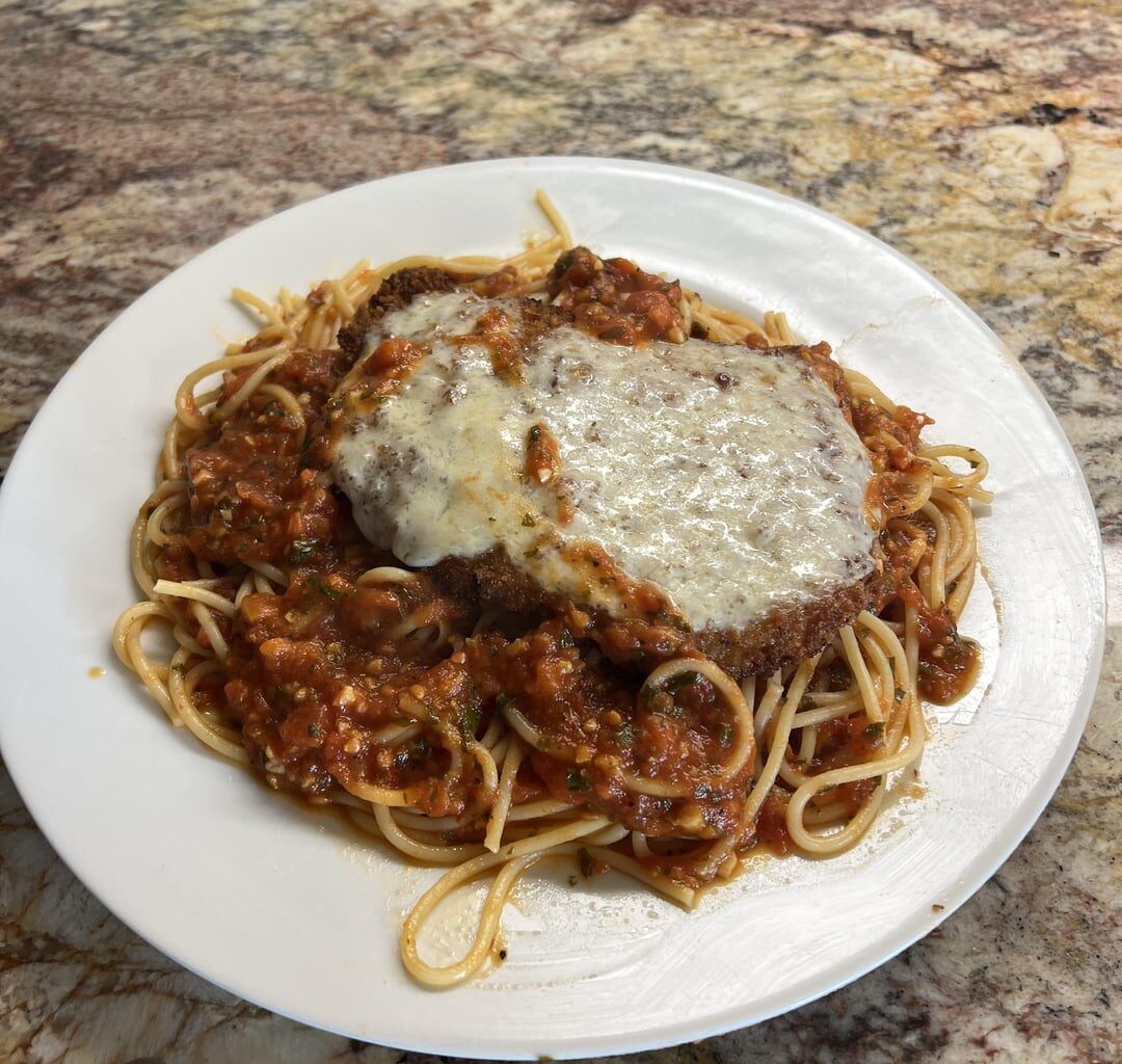 Authentic Italian Arrabbiata Sauce with Chicken Parmesan and Spaghetti, Using Fresh Garden Tomatoes