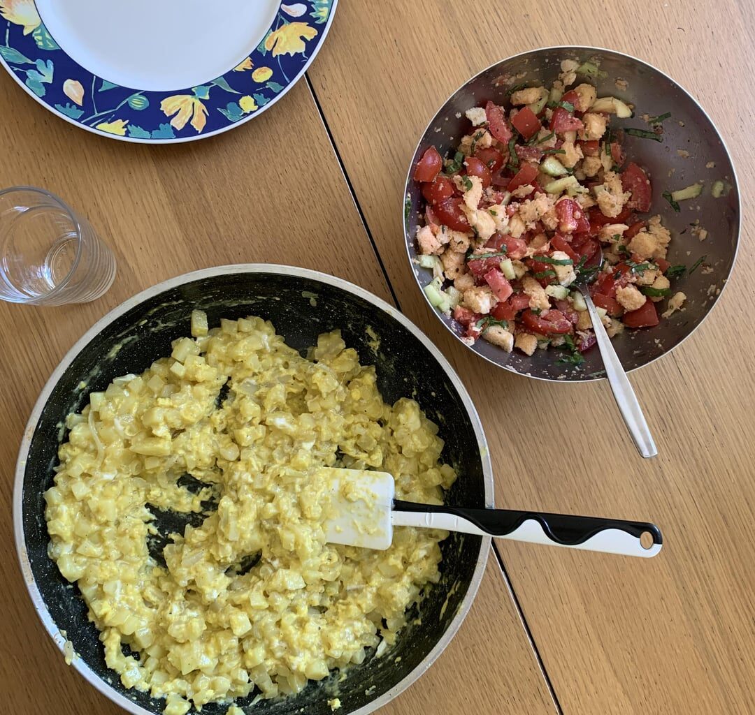 Lunch these days in Rome, Italy