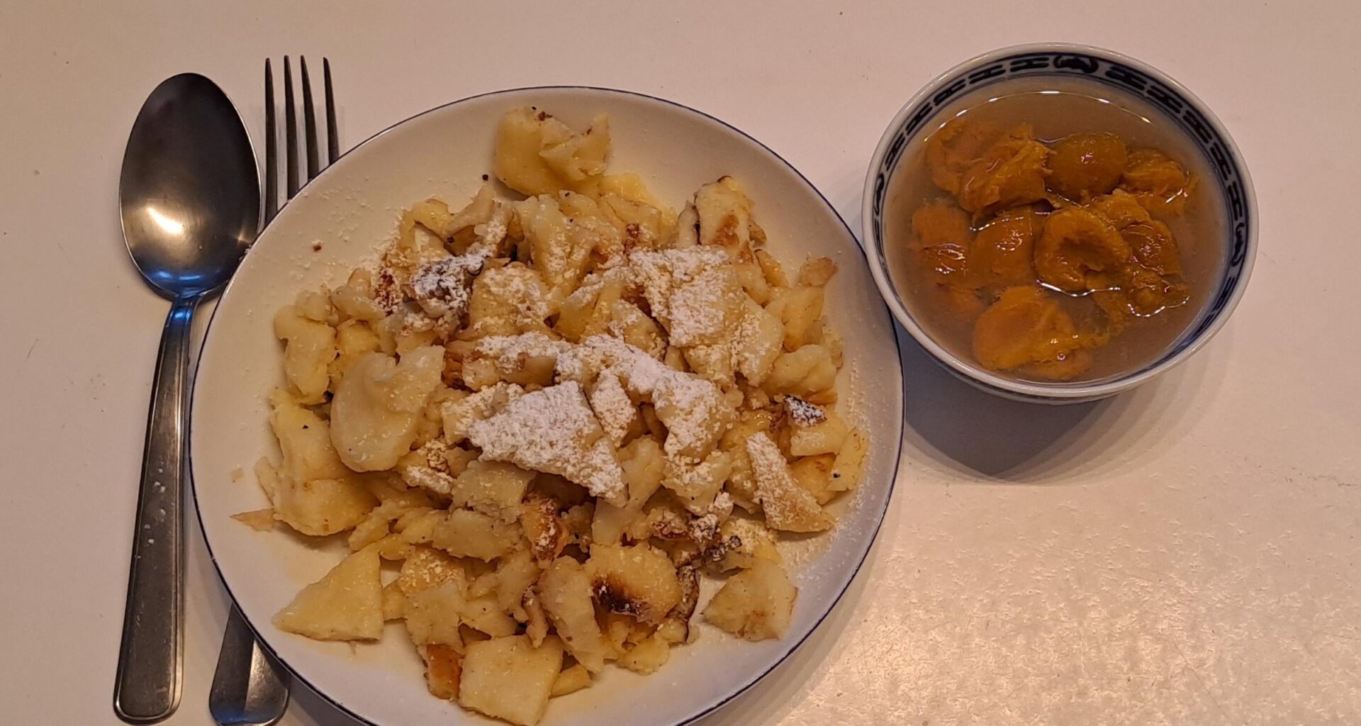 Austrian 'Kaiserschmarrn' with mirabell plum compote