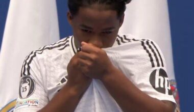 Endrick kissed the badge of Real Madrid.
