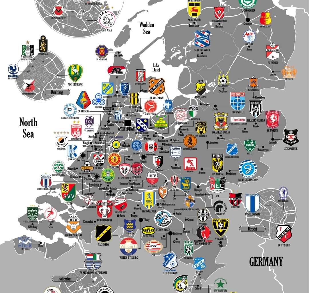 Dutch Football Map by @RiccardoDAgnese