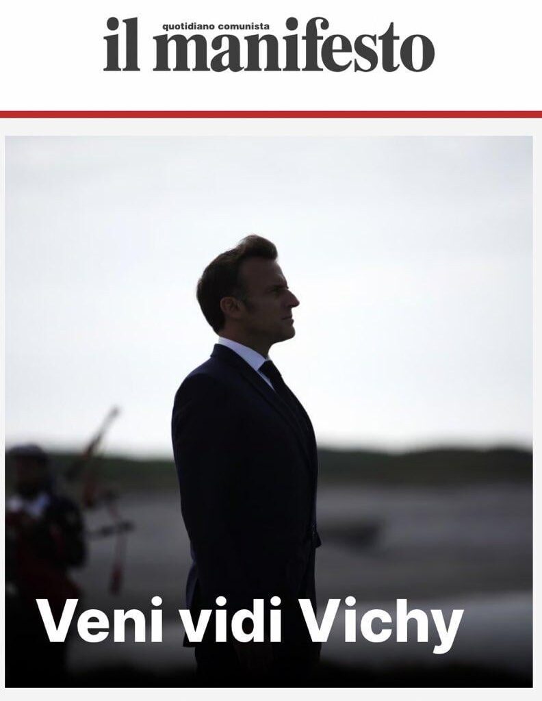 La Une du journal italien "Il manifesto"
