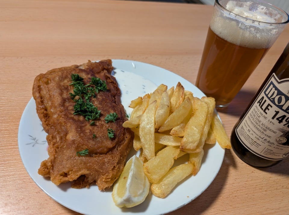 Beer battered cod with fries