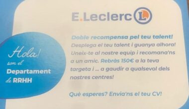 Polèmica pels 150 euros i més sou que suposadament ofereix E.Leclerc per captar empleats d'altres superfícies