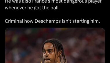 Deschamps really preferred Thuram and Kolo Muani over him. 🤦‍♂️