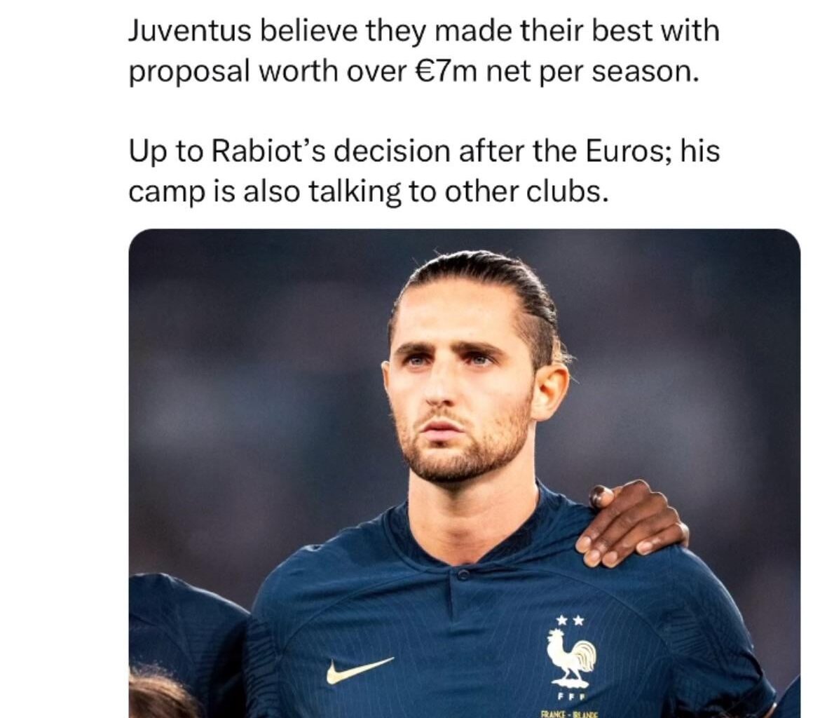 Adrien Rabiot’s contract extension at Juventus, getting difficult as there’s no agreement over new deal.