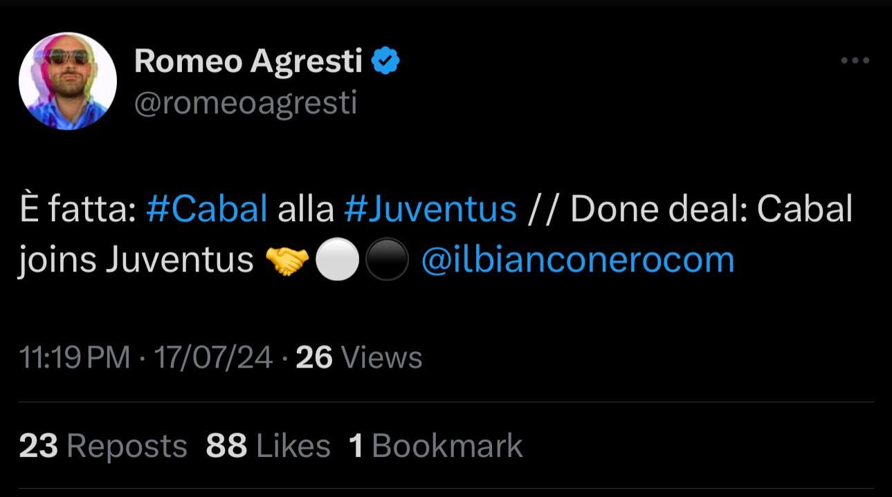 [Romero Agresti] Done deal: Juan Cabal joins Juventus!