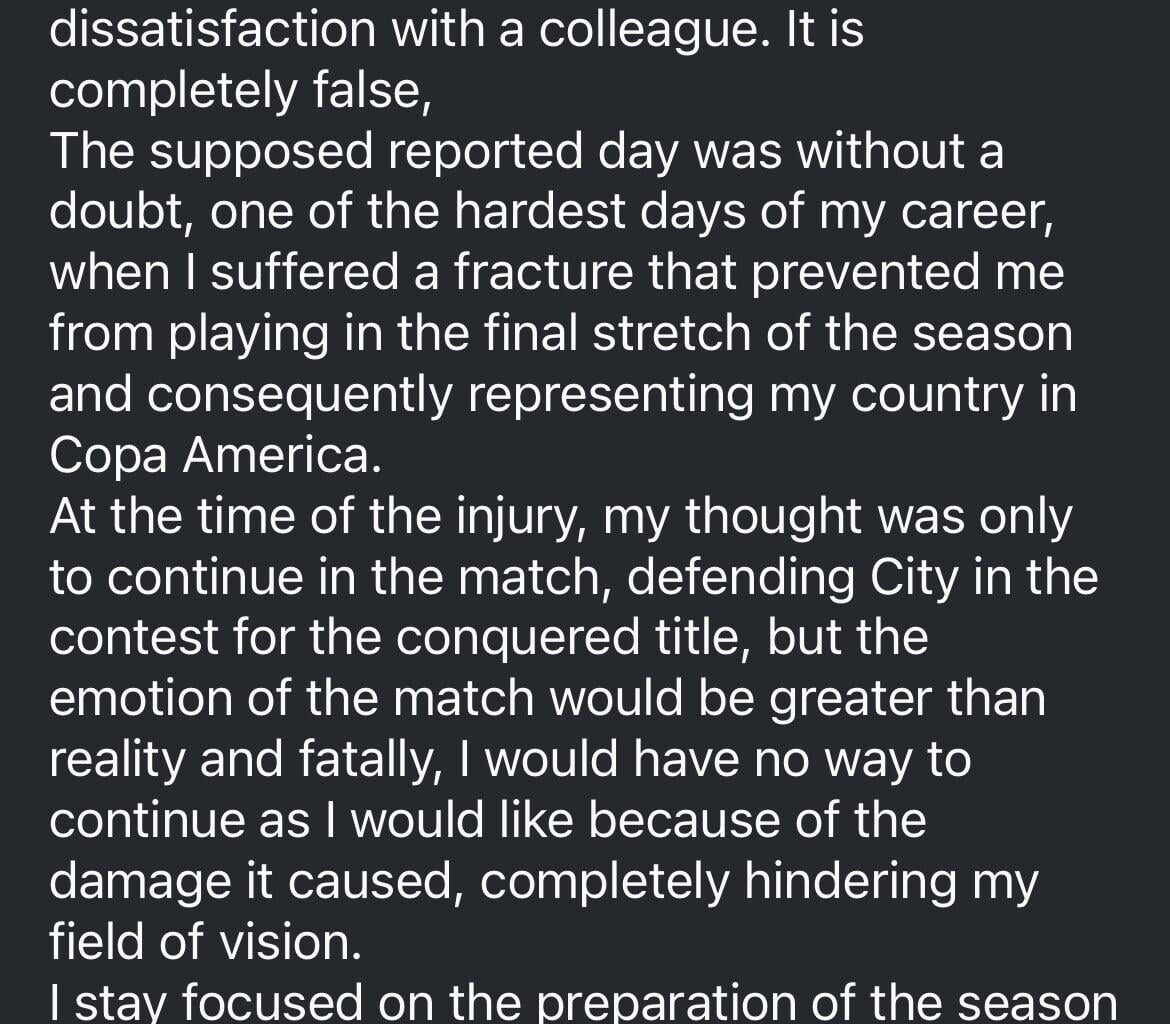 Ederson clarifying fake rumours. The amount of fabricated “articles” this summer already has been a joke.