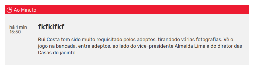 Concordo em absoluto com o Record