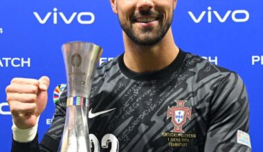 Diogo Costa é o Player of the Match no jogo contra a Eslovénia