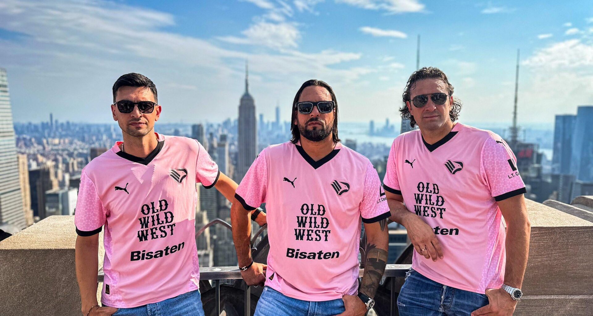 Palermo launched their new kit in NYC featuring Javier Pastore, Amauri and Luca Toni