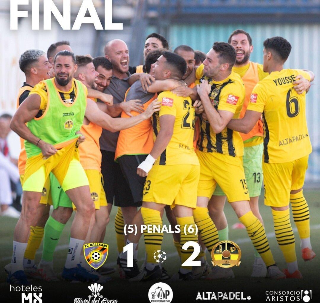 🟡⚫ ELS SOMNIS ÉS FAN REALITAT !!! Després d'una tanda de penals amb aturada final de Juanpe Navarro ens fa accedir a la següent ronda de la @championsleague, marcant una fita històrica pel futbol andorrà.